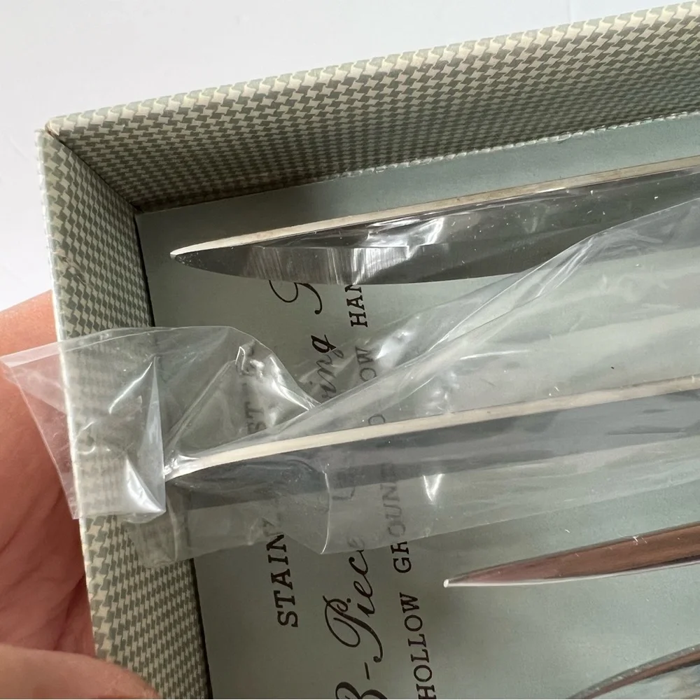VTG Stainless Steel Made In Japan Carving Set Original Box Unused